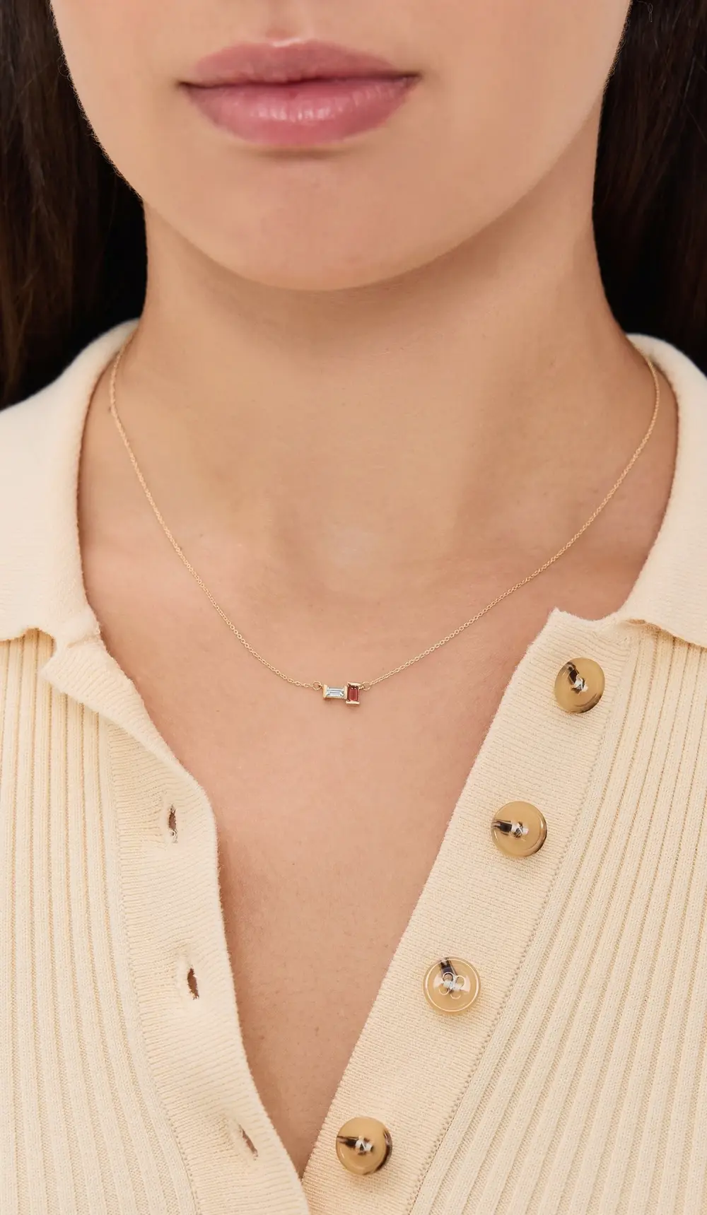 ALIITA Tu Y Yo Baguette Necklace