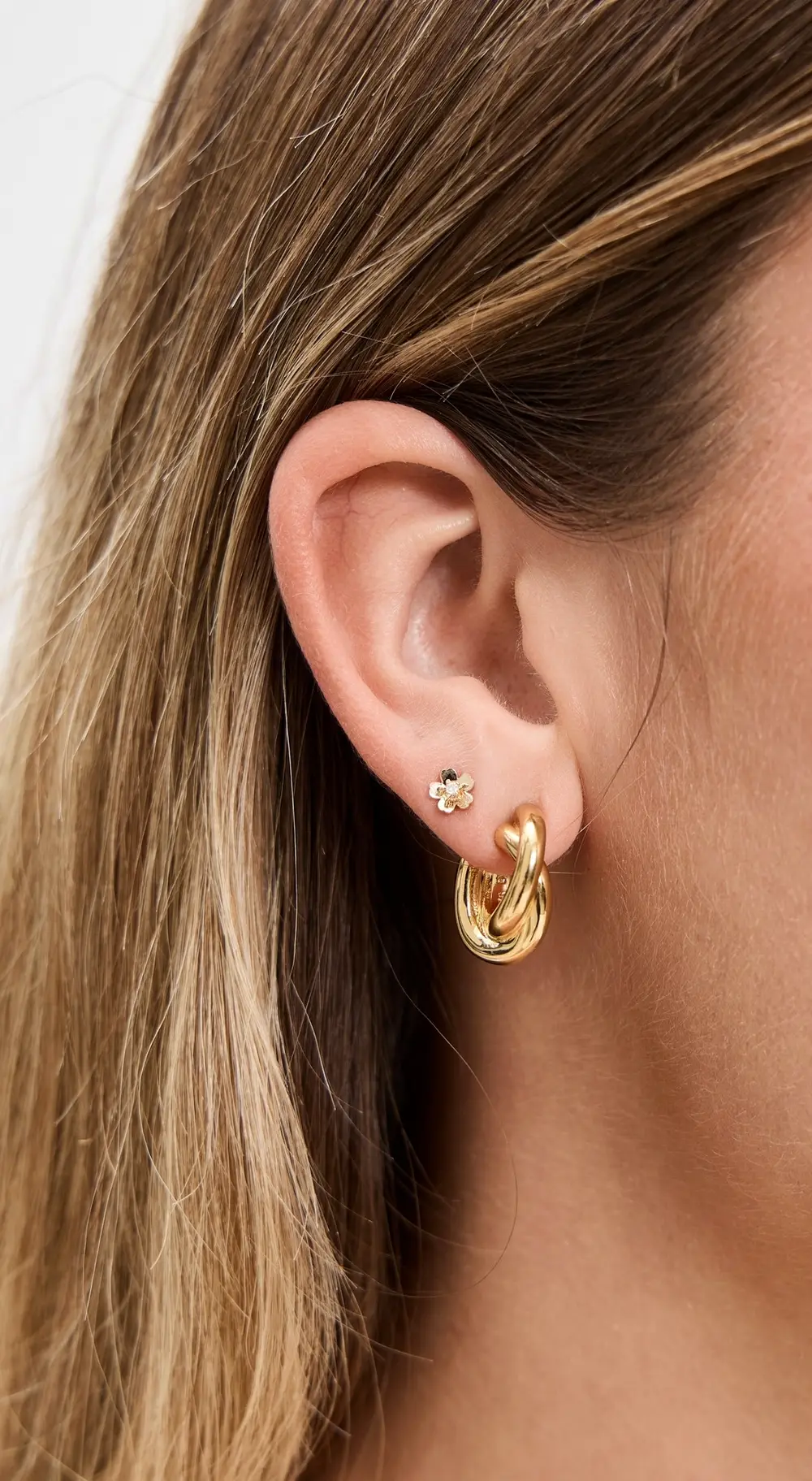 EF Collection 14k Mini Cherry Blossom Stud Earrings