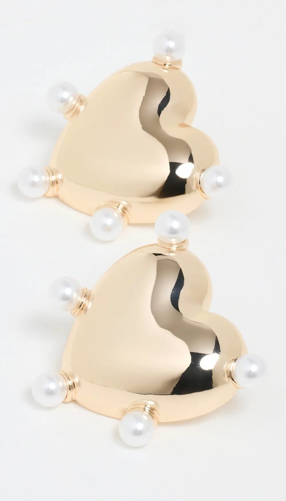 Kenneth Jay Lane Polished Gold Heart Post Earrings