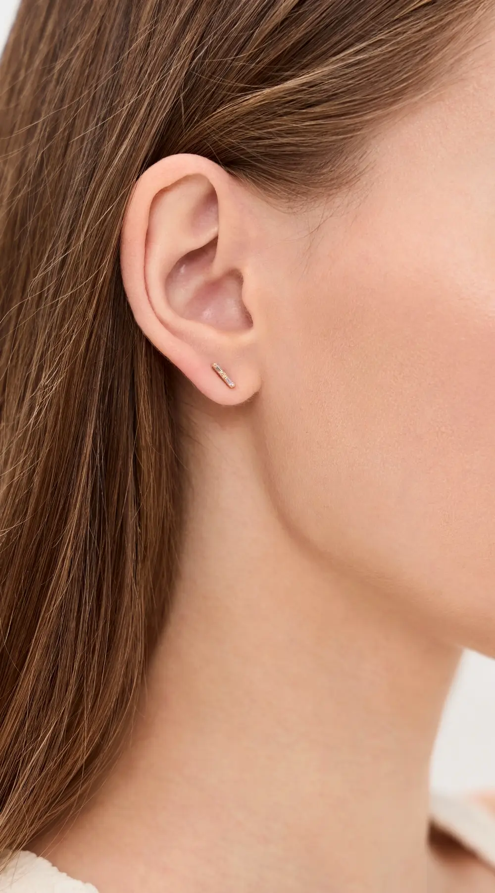 Kalan by Suzanne Kalan 14k Baguette Diamond Stick Studs