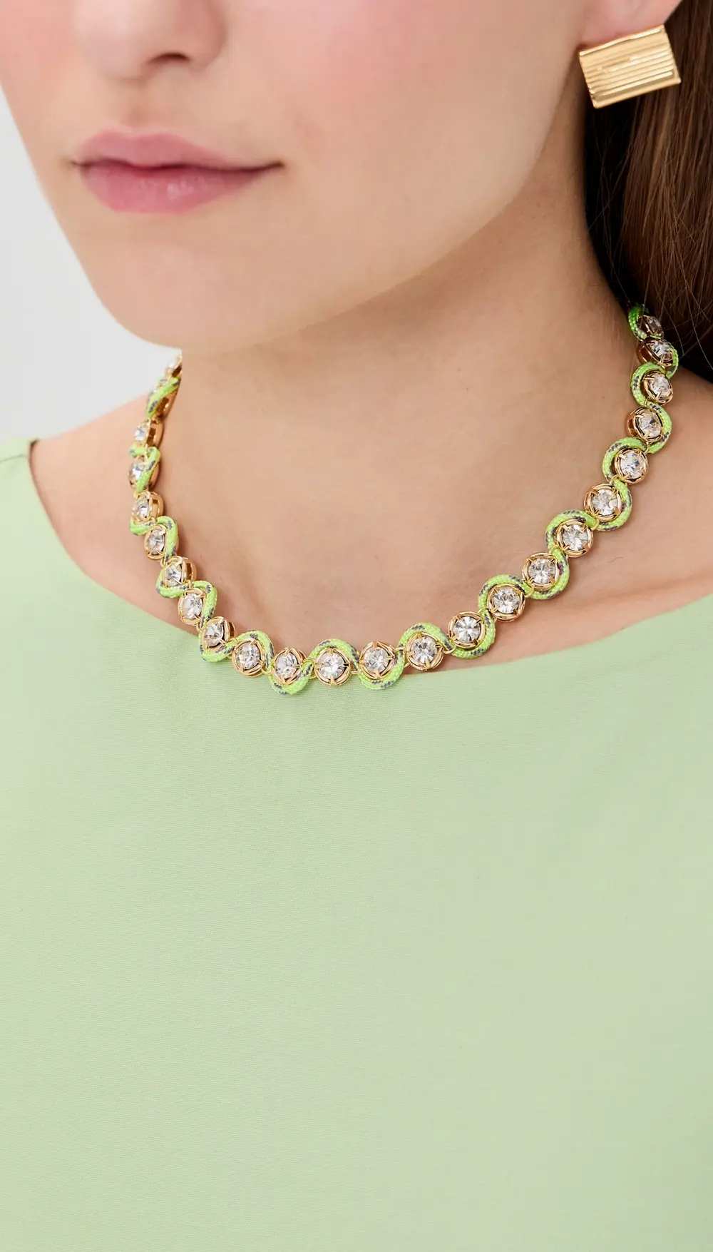 Logan Tay Paracord Pave Chain Necklace