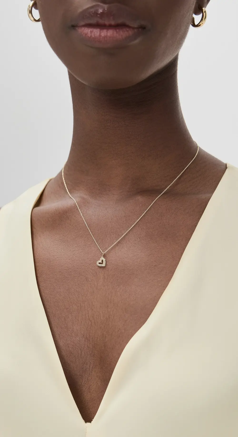 Sydney Evan 14k Fluted Heart Charm Necklace