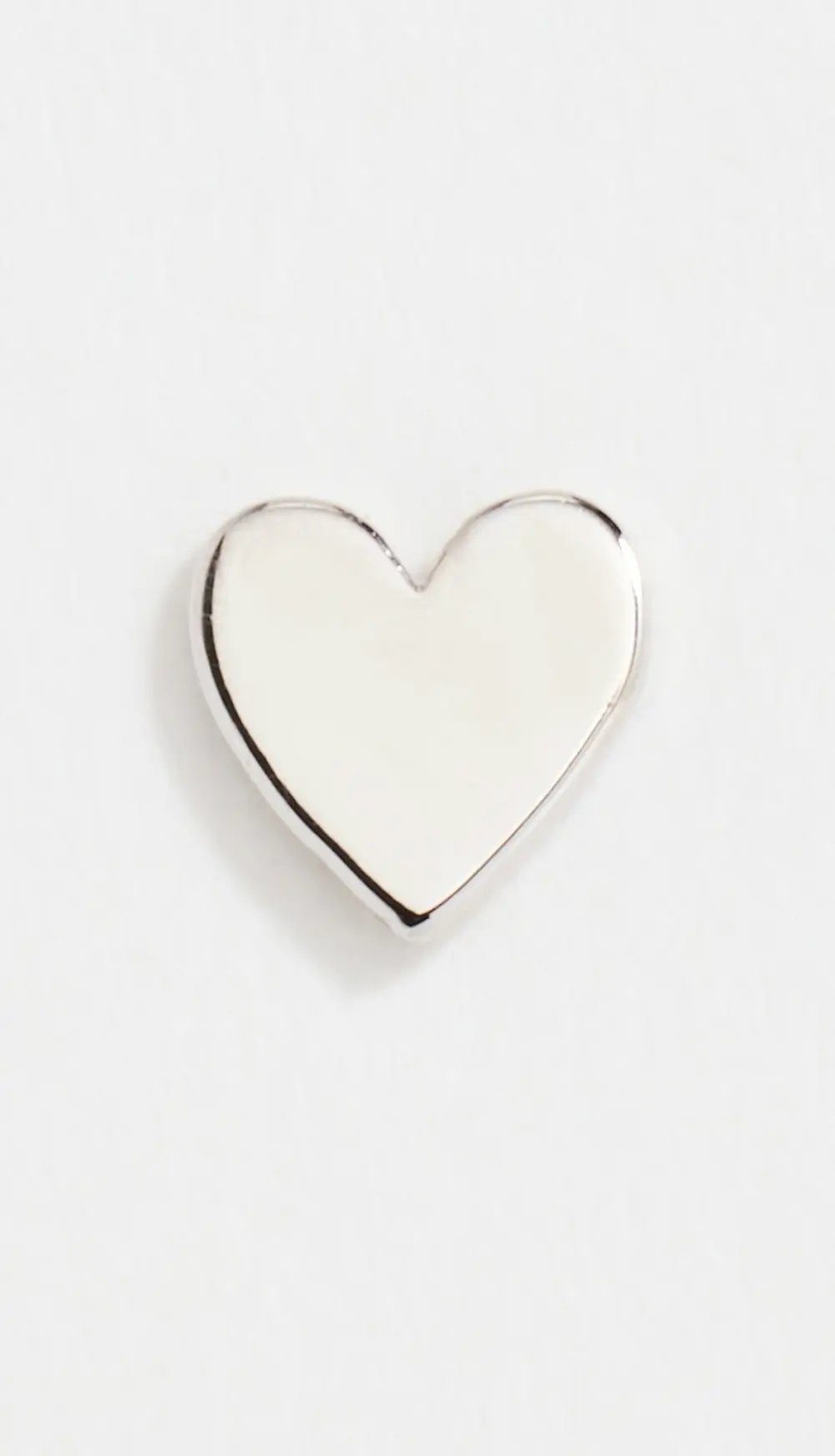 Zoe Chicco 14k White Gold Single Itty Bitty Heart Stud Earring