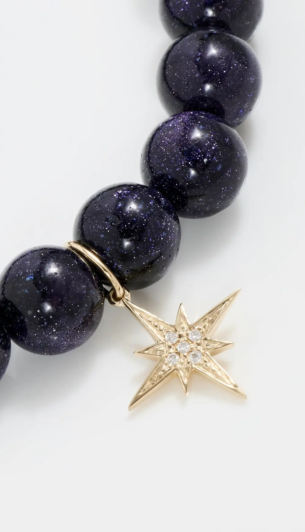 Sydney Evan 14k Small Pave Starburst Charm Bracelet