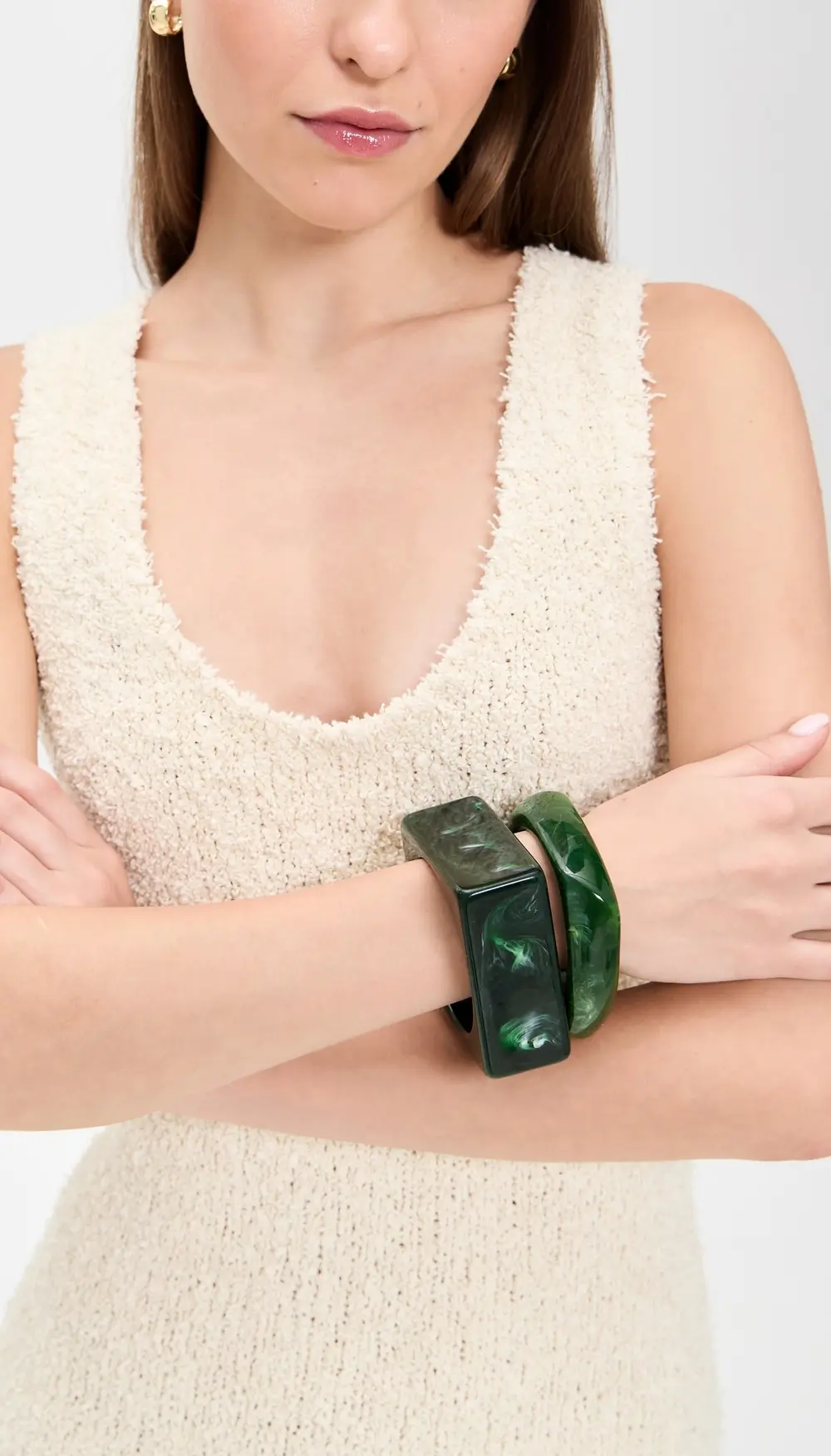 SHASHI Jacques Verde Bangle Set