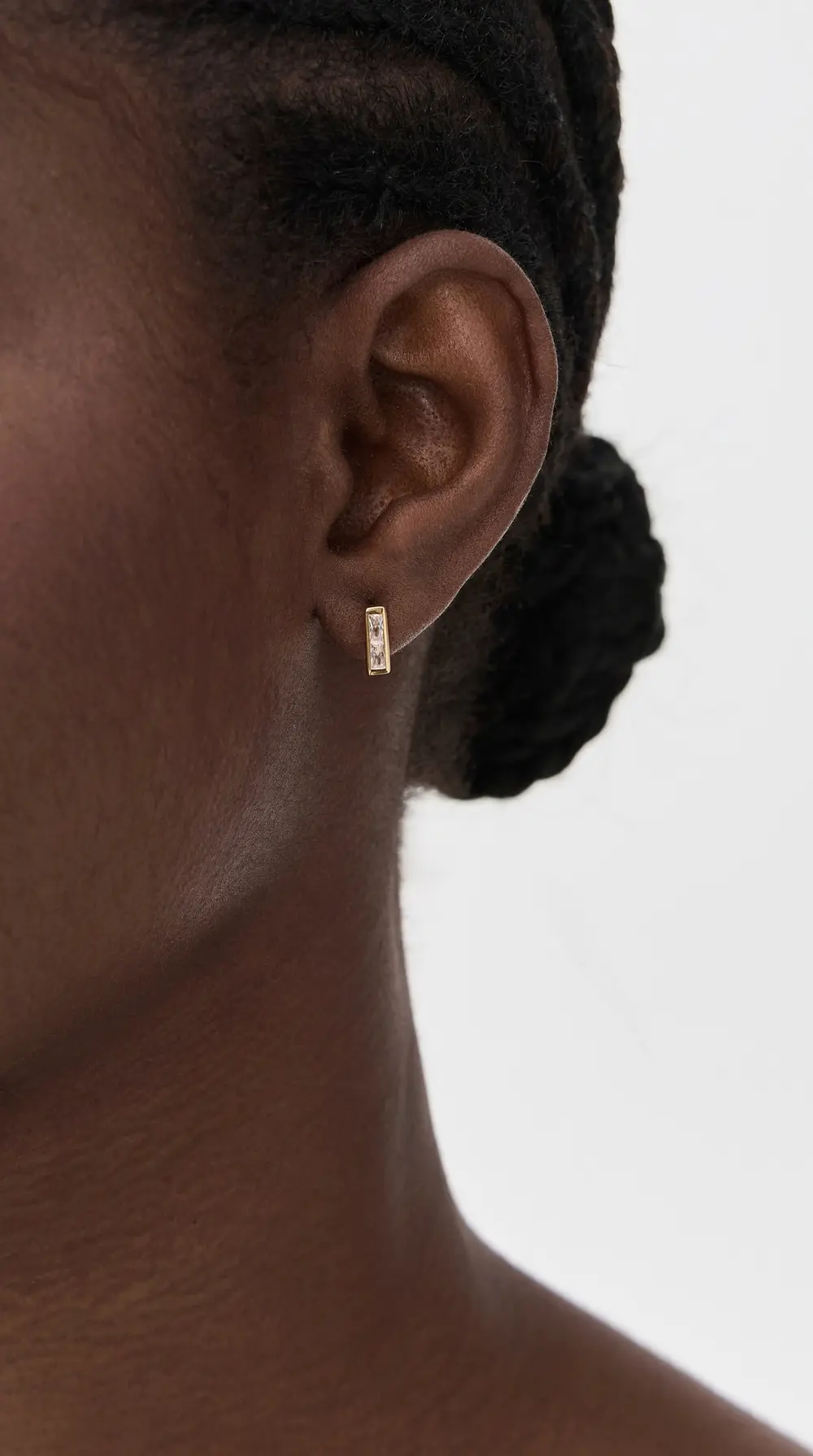 Gwen Beloti Stacked CZ Drop Stud Earrings