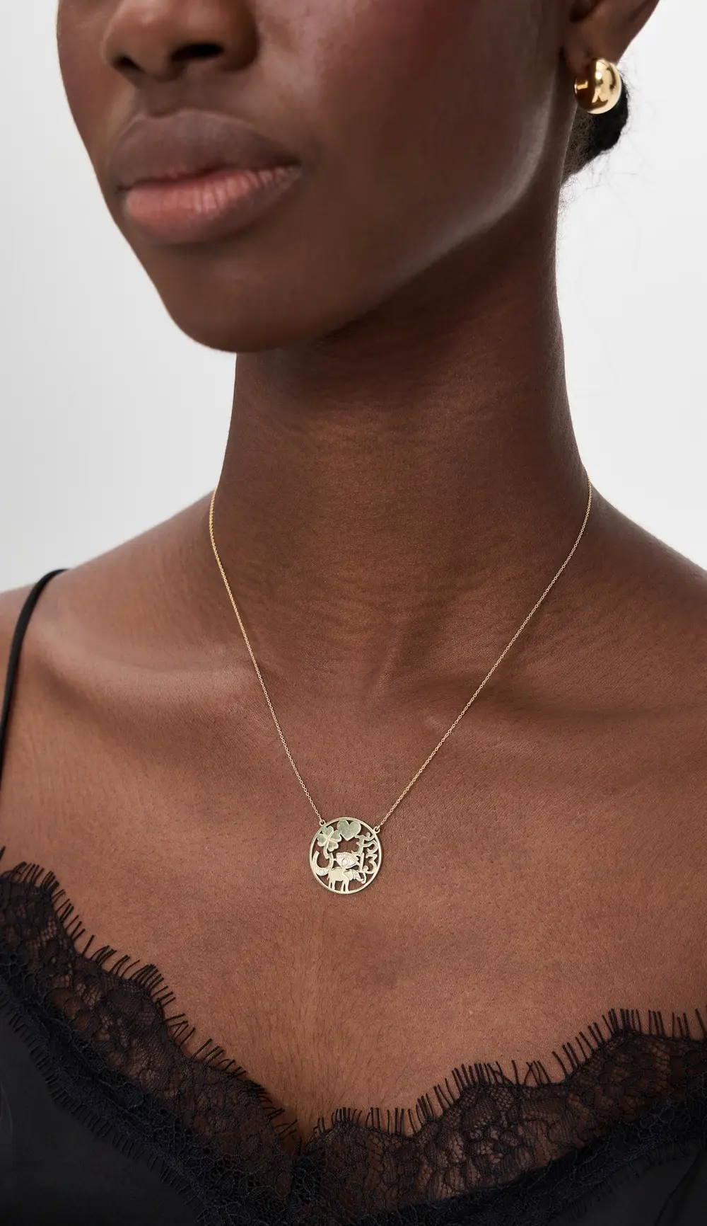 Jennifer Meyer Jewelry 18k Open Good Luck Necklace