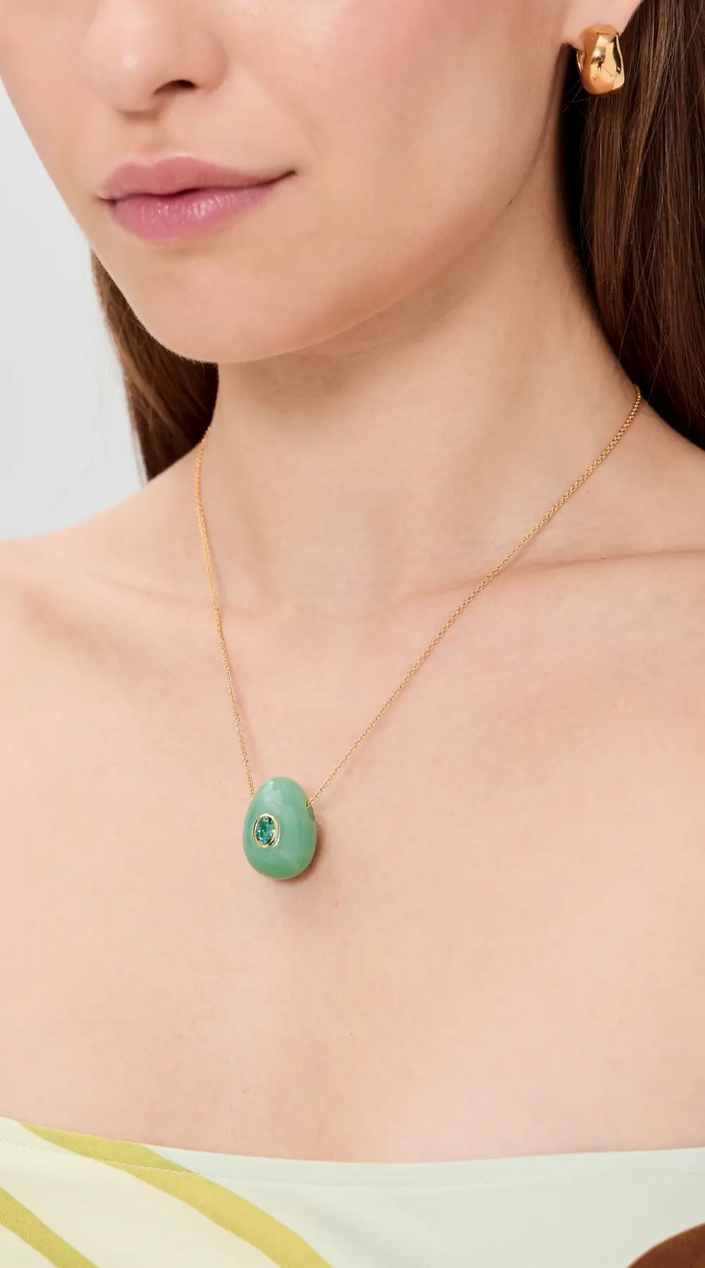 Lizzie Fortunato Constance Necklace In Green Aventurine