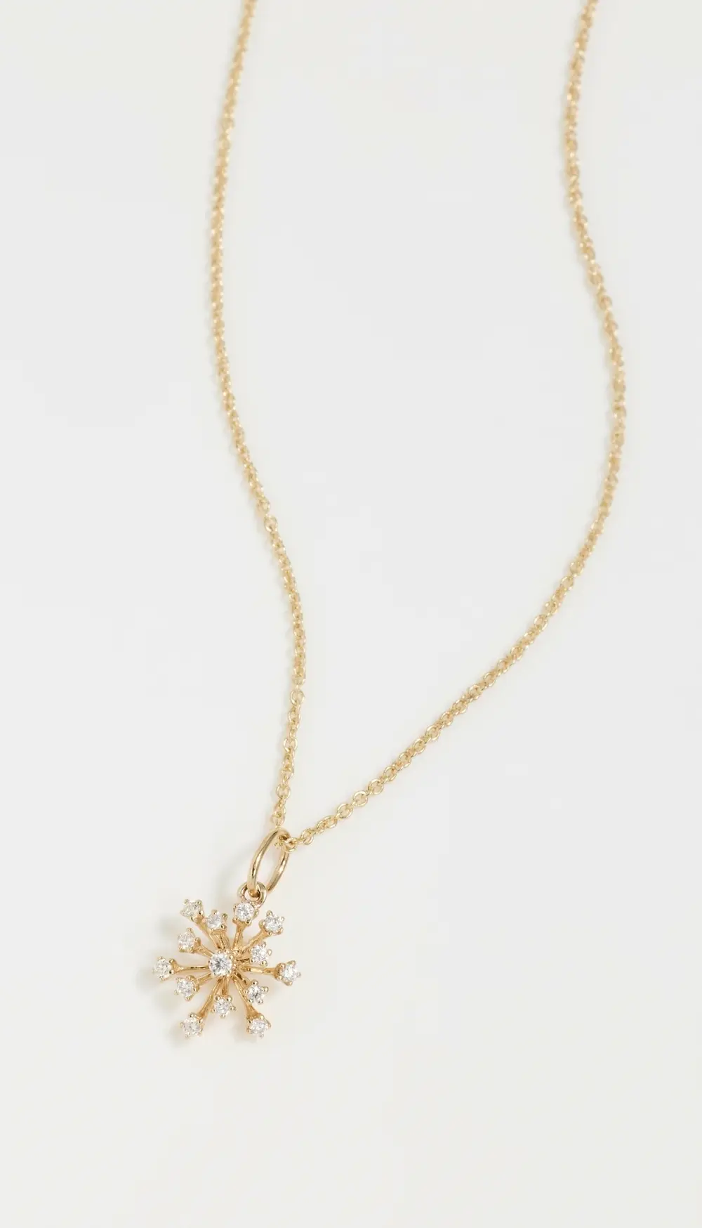Sydney Evan 14k Small Burst Flower Charm Necklace