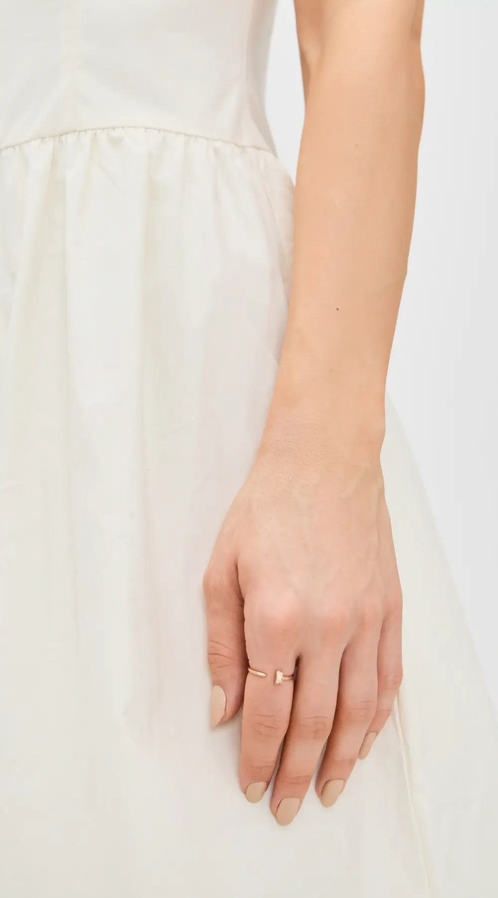 Zoe Chicco 14k Gold with Pave Nail Open Ring