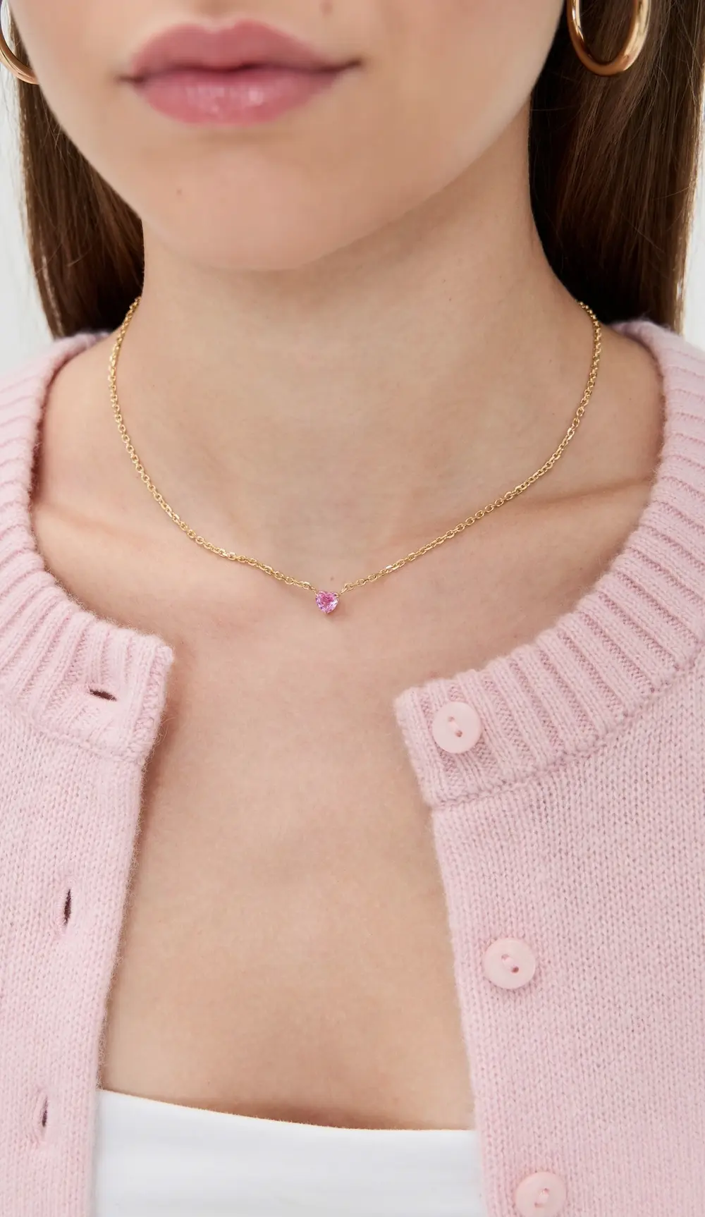 Isa Grutman 14k Pink Sapphire Heart Necklace