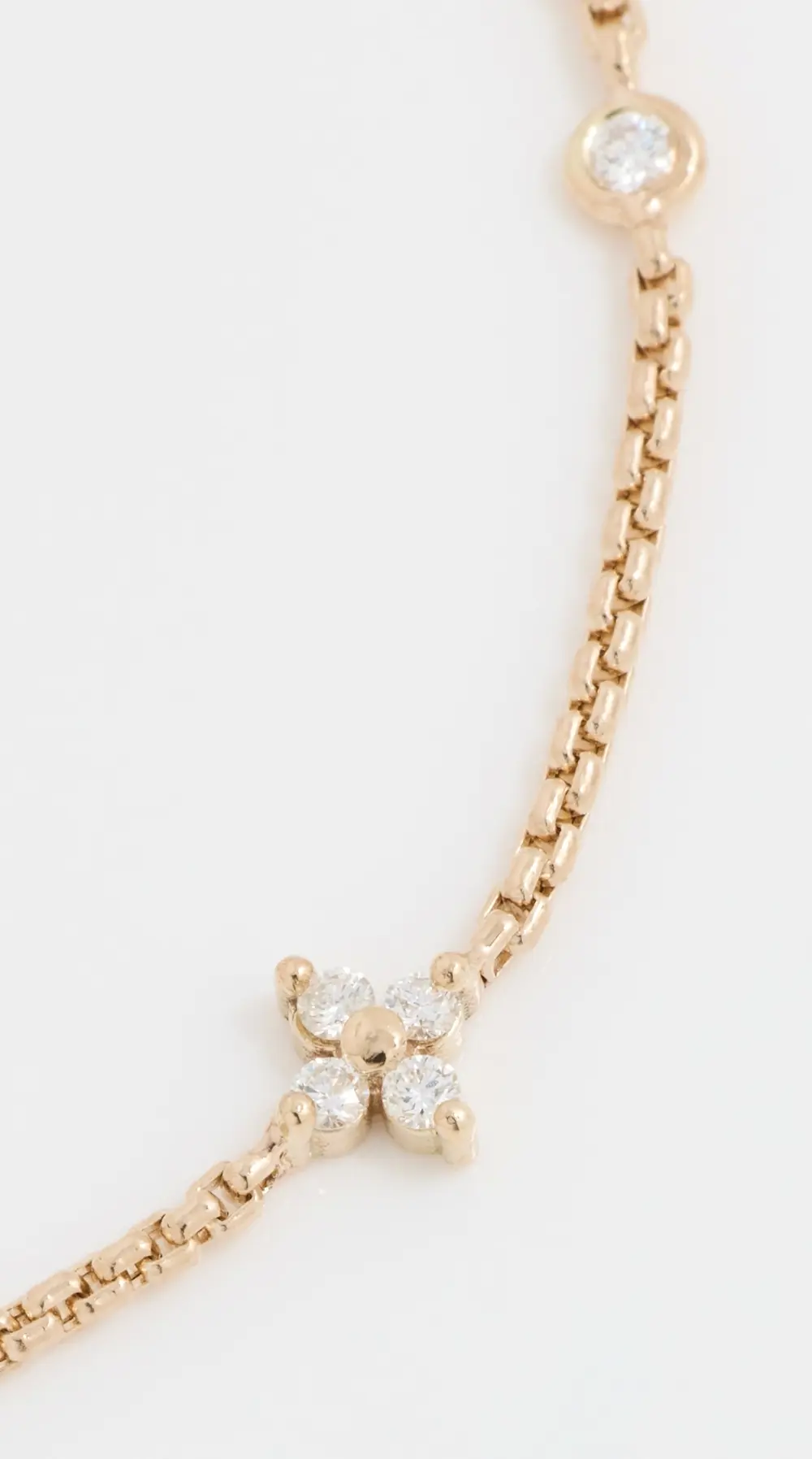 Zoe Chicco 14k Gold Quad and Floating Diamond Station Bracelet