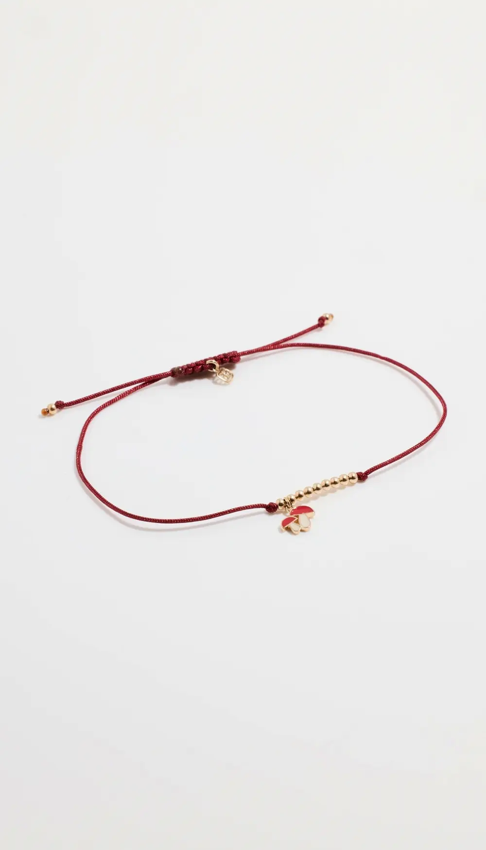 Sydney Evan Mini Enamel Mushroom Cord Bracelet