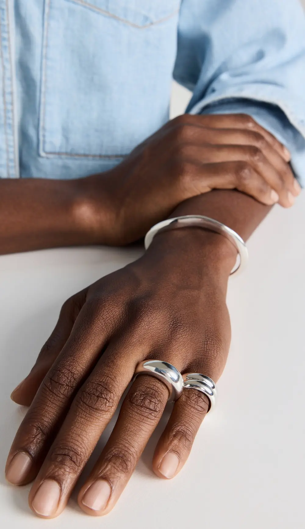 AGMES Domed Ridge Ring Set