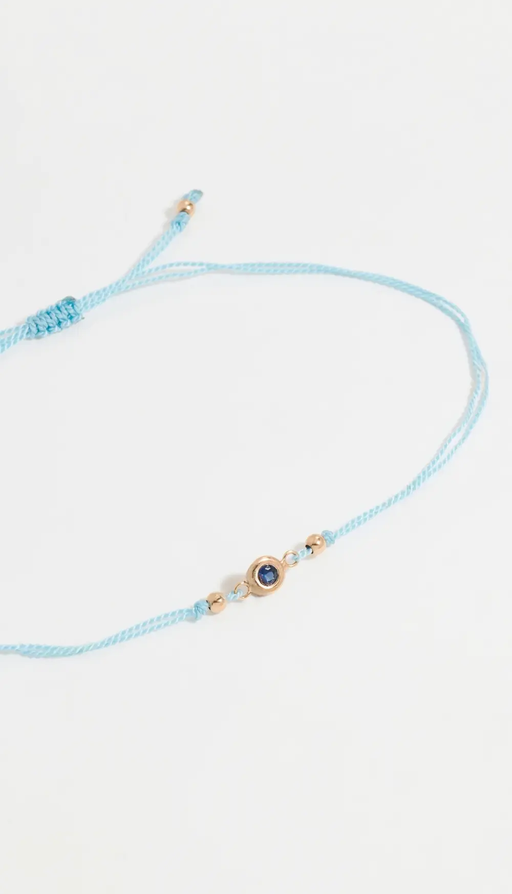 Zoe Chicco 14k Gold Floating Blue Sapphire on Turquoise Cord Bracelet