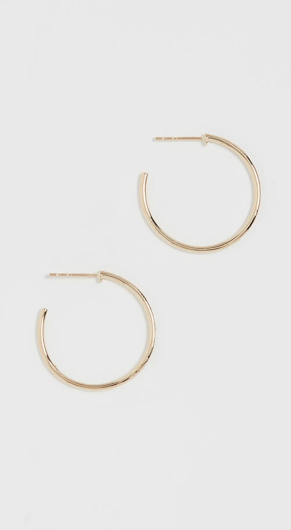 EF Collection 14k Half Diamond Essential Hoop Earrings