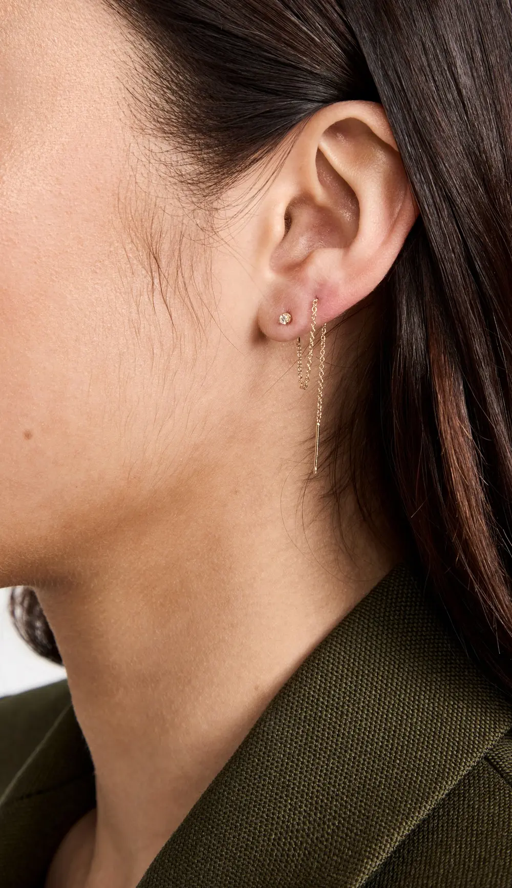 Zoe Chicco 14k Prong Diamonds Threader Earrings