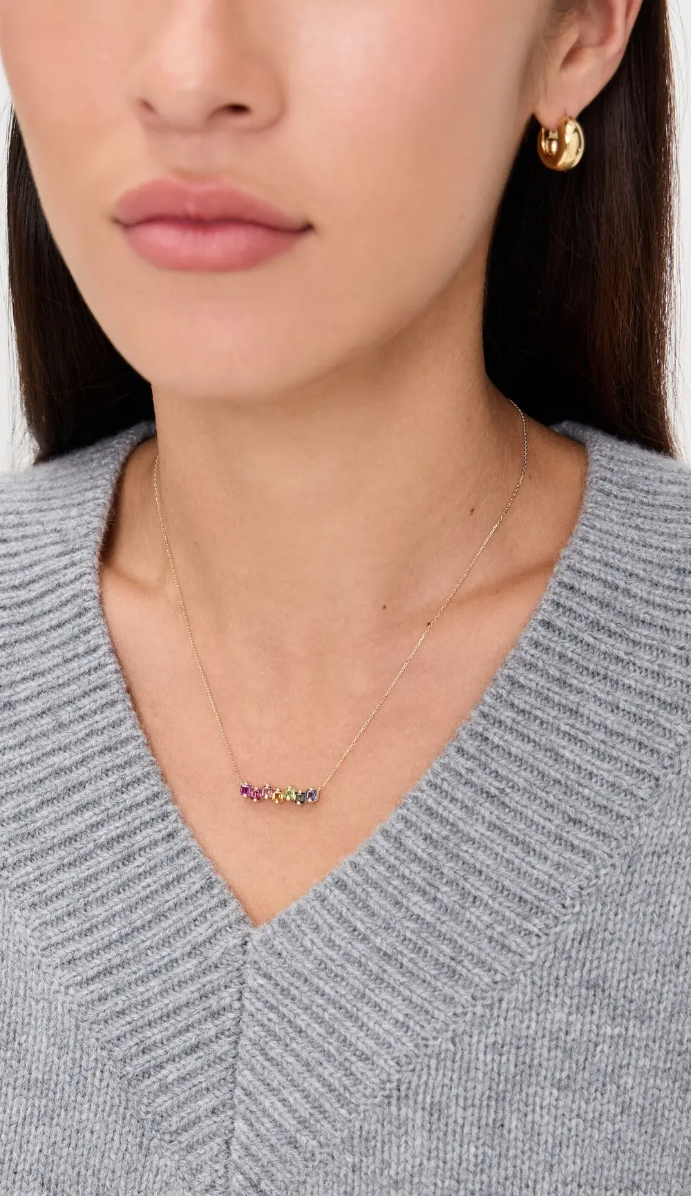 Kalan by Suzanne Kalan 14k Cierra Rainbow Bar Pendant Necklace