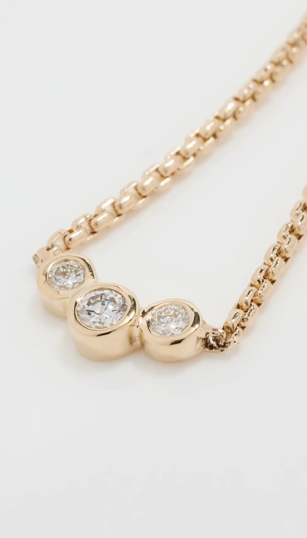 Zoe Chicco 14k Gold 3 Graduated Diamond Necklace