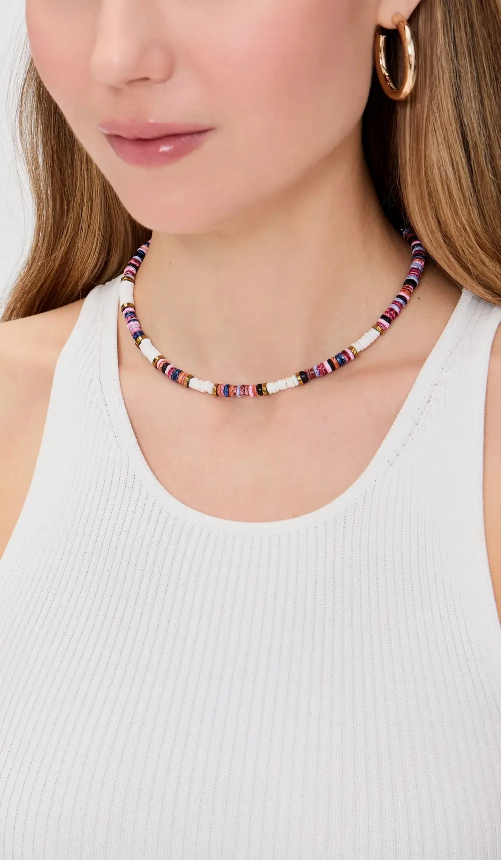 Hijas de Puka Multi Color Dyed Sea Shell Puka Necklace