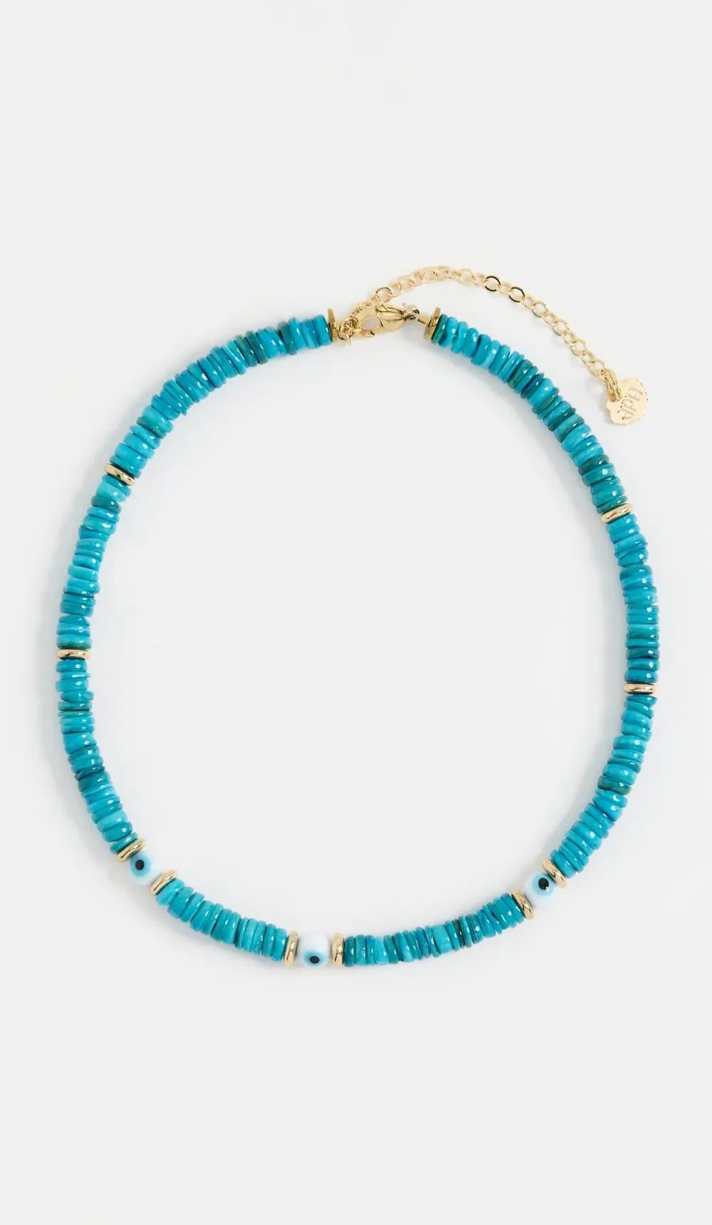 Hijas de Puka Turquoise Dyed Sea Shell Puka Necklace