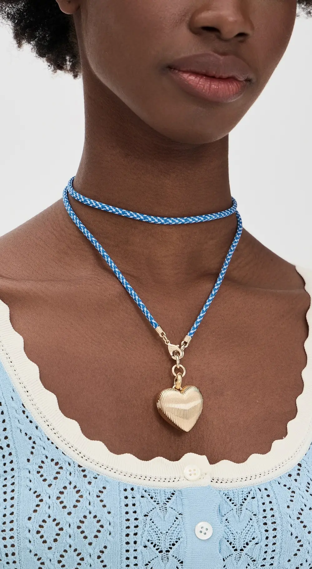 Roxanne Assoulin Long Happy Cord Heart Necklace