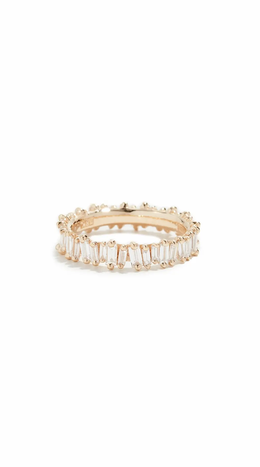 Suzanne Kalan 18k Gold Diamond Baguette Ring