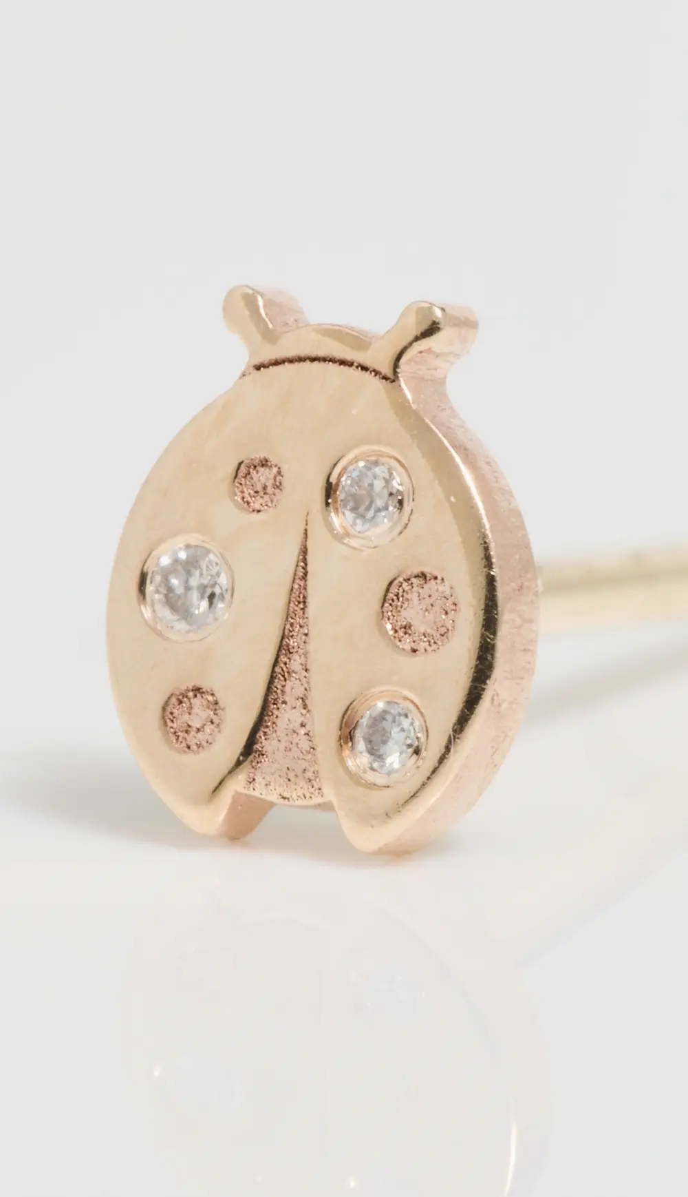Zoe Chicco 14k Gold Itty Bitty Diamond Ladybug Single Stud Earring