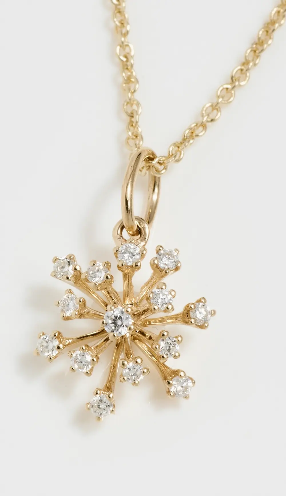 Sydney Evan 14k Small Burst Flower Charm Necklace