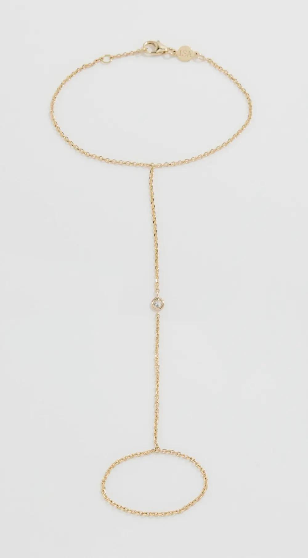Isa Grutman 14k Diamond Bezel Hand Chain