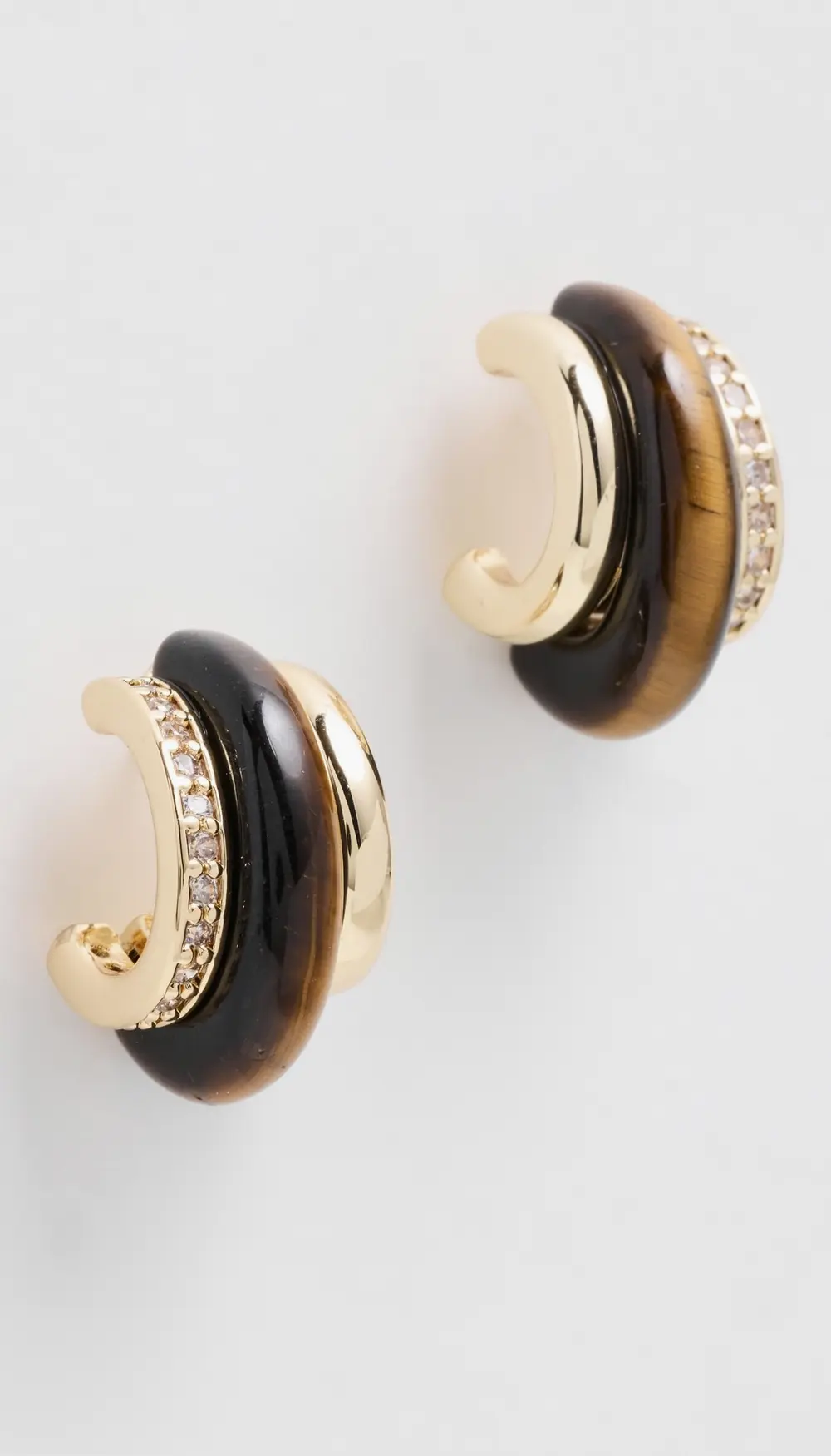 Roxanne Assoulin Semi Stone Combo Chubby Hoop Earrings