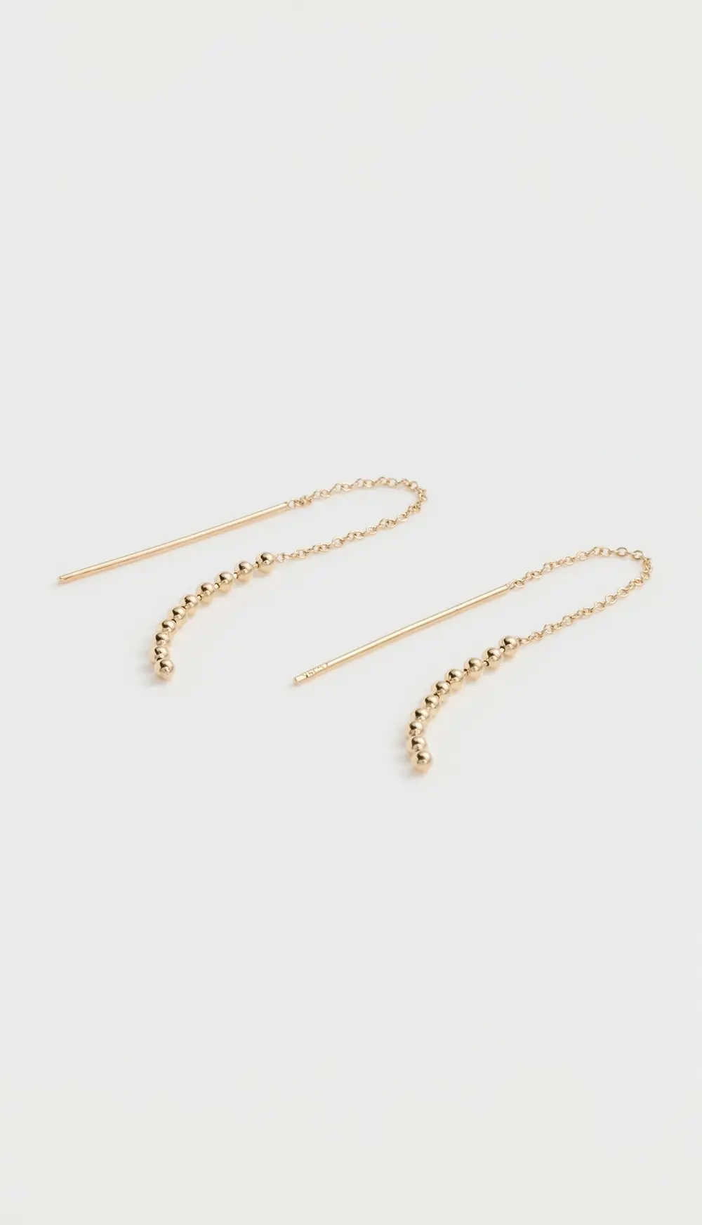 Zoe Chicco 14k Gold Beaded Chain Threader Earrings