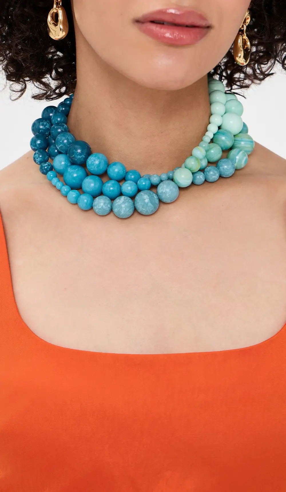 Lele Sadoughi Riviera Diana Triple Row Necklace