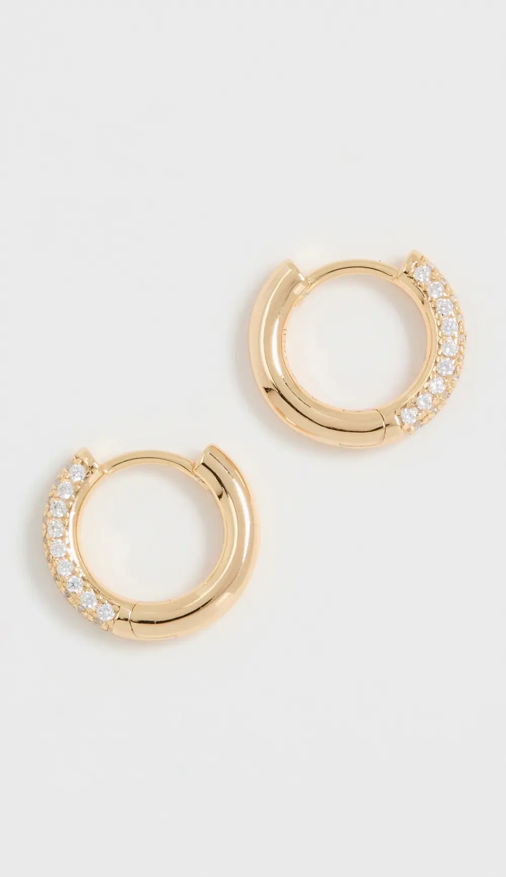 SHASHI 18k Pave Huggies