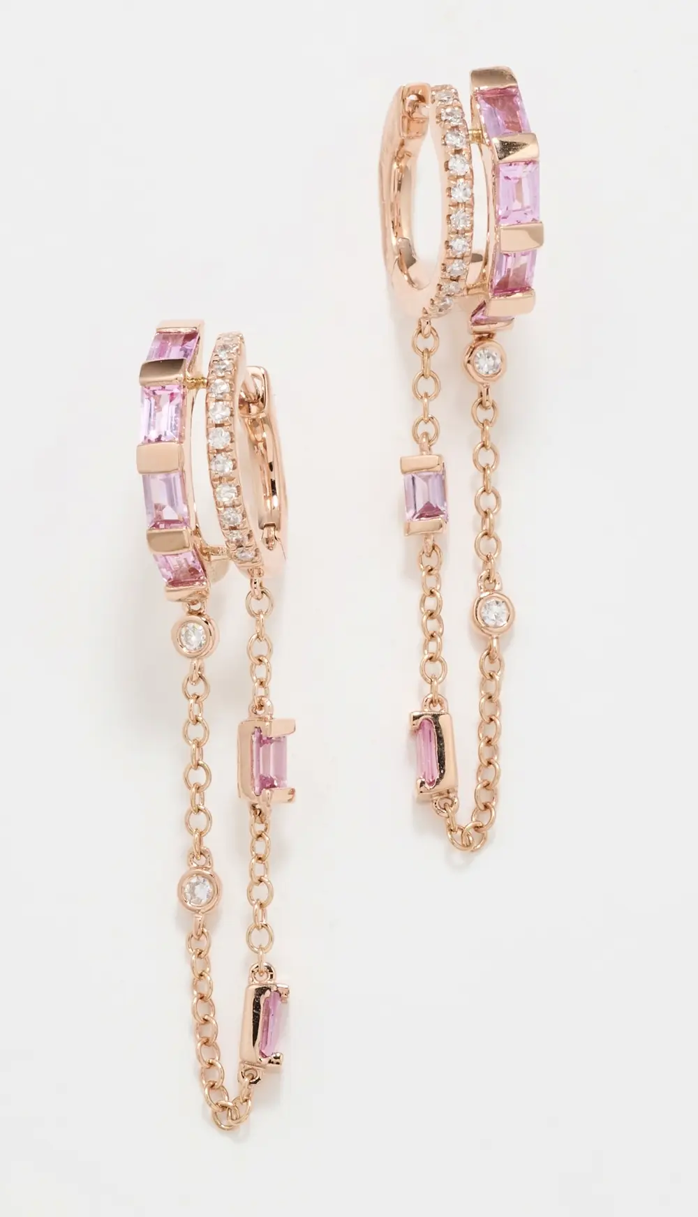 SHAY 18k Double Mixed Fringe Huggies