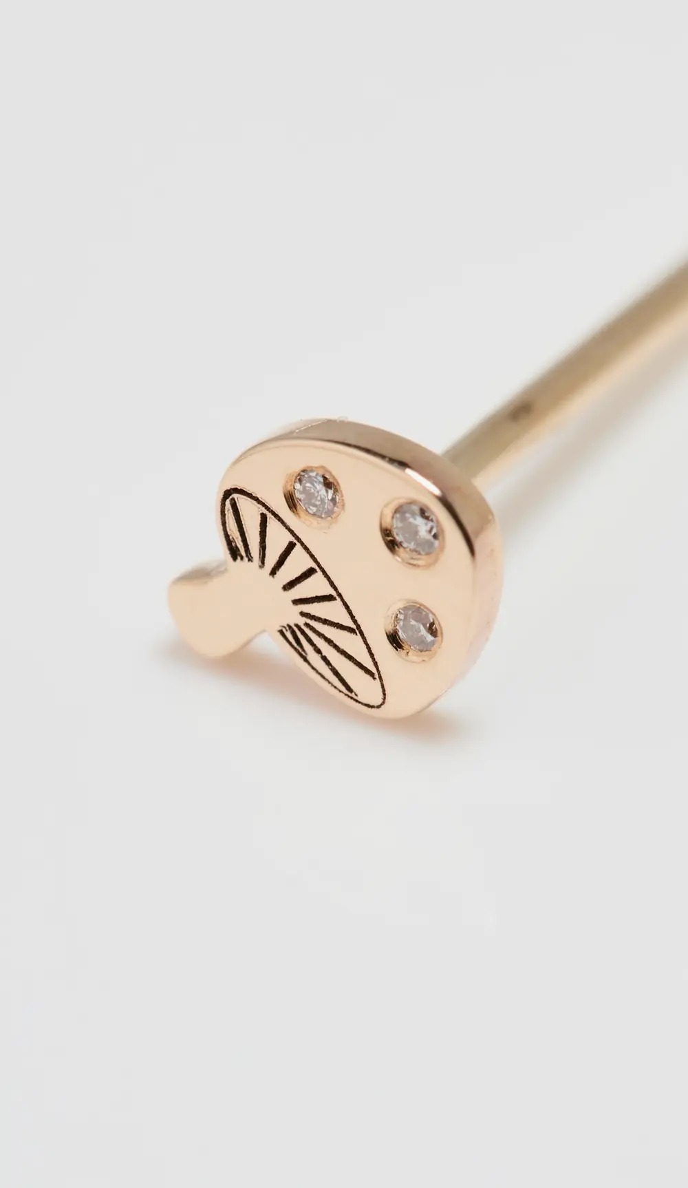 Zoe Chicco 14k Single Itty Bitty Mushroom Diamond Stud Earring