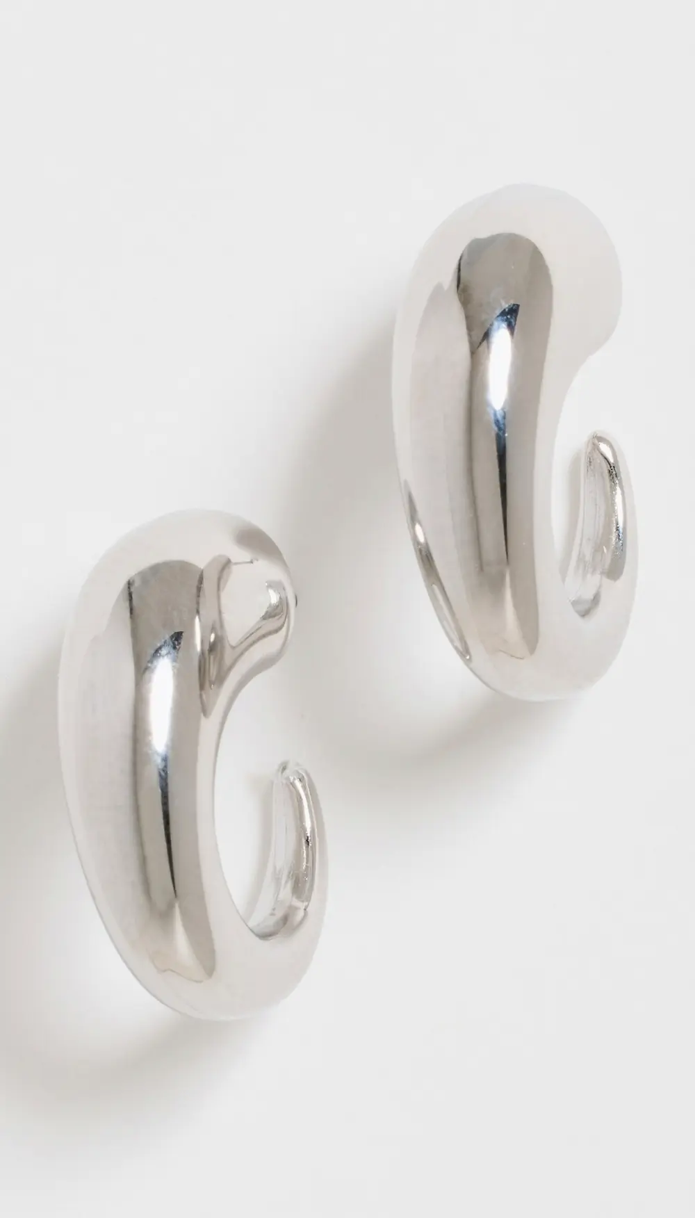 By Adina Eden Solid Bubble Elongated Hoop Earrings