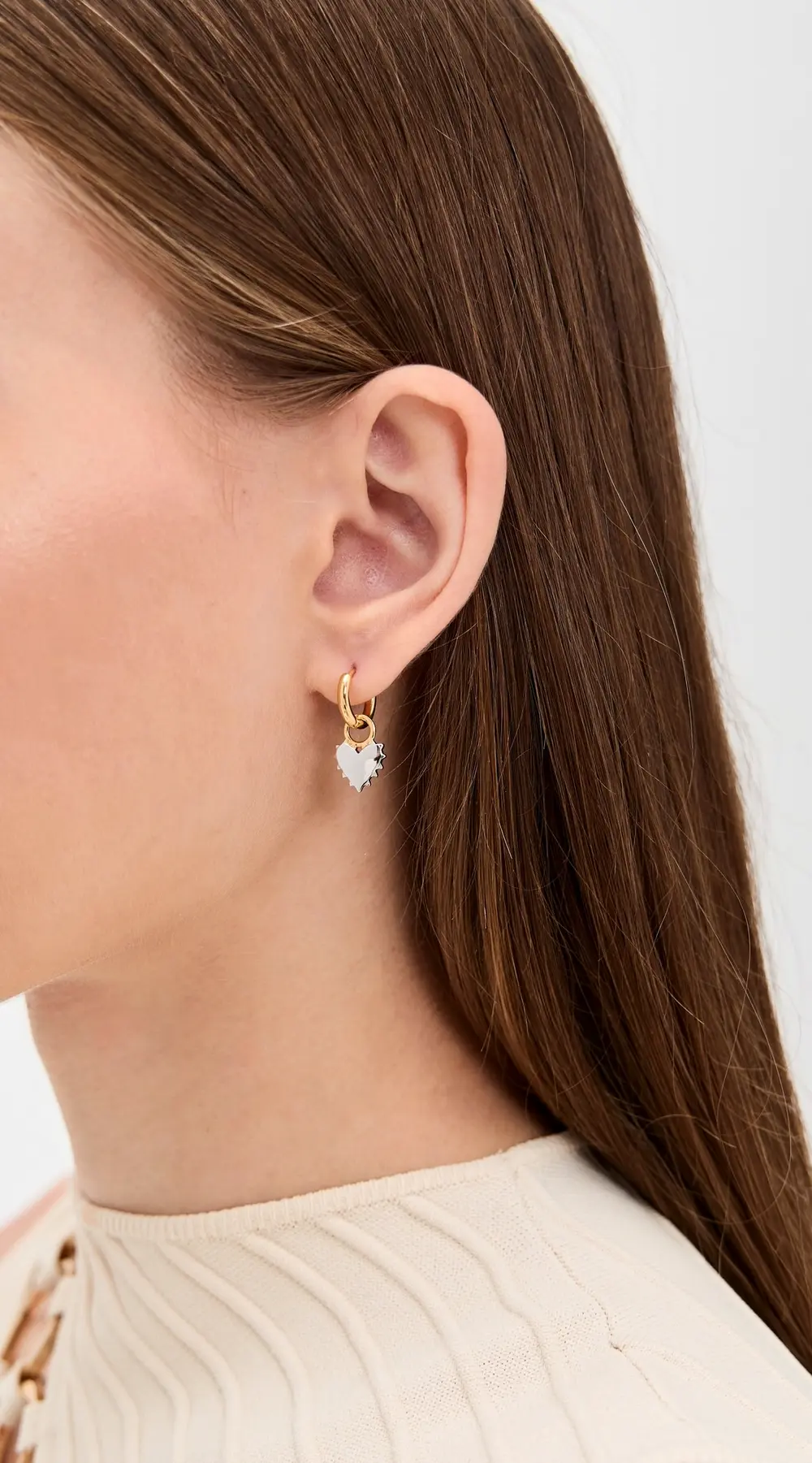 HART Two-Toned Spikey Heart Huggies