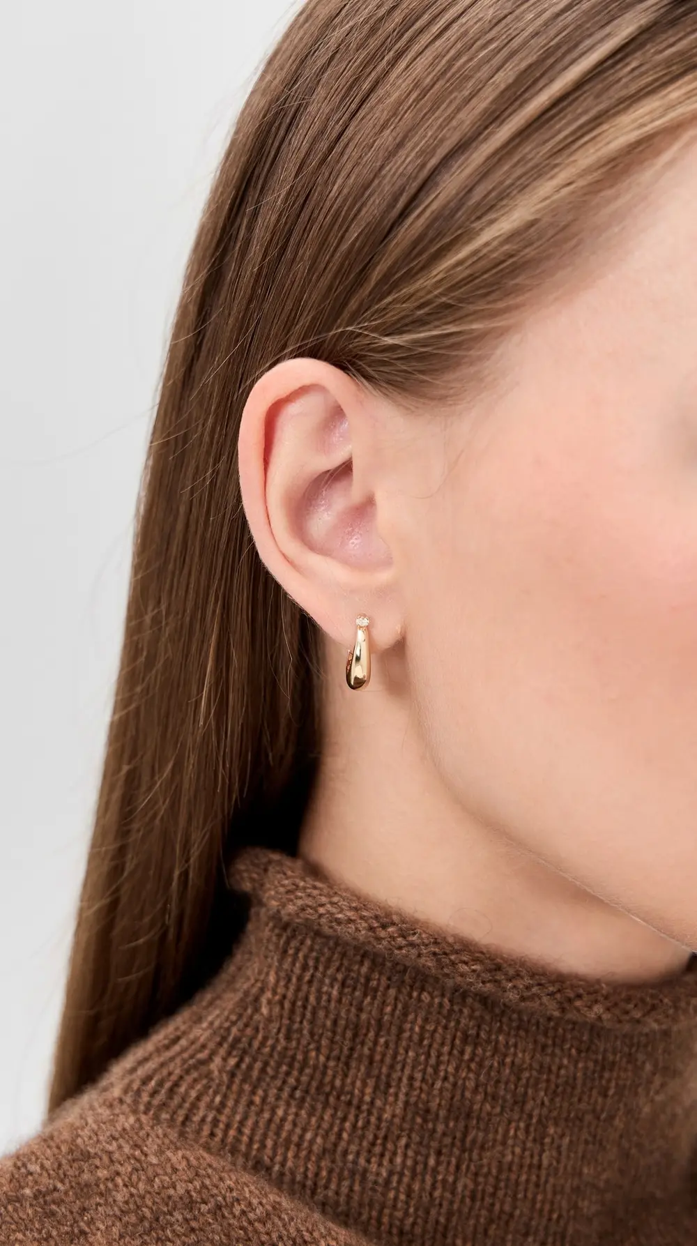 Zoe Chicco 14k Gold Tapered Hinged Diamond Hoops