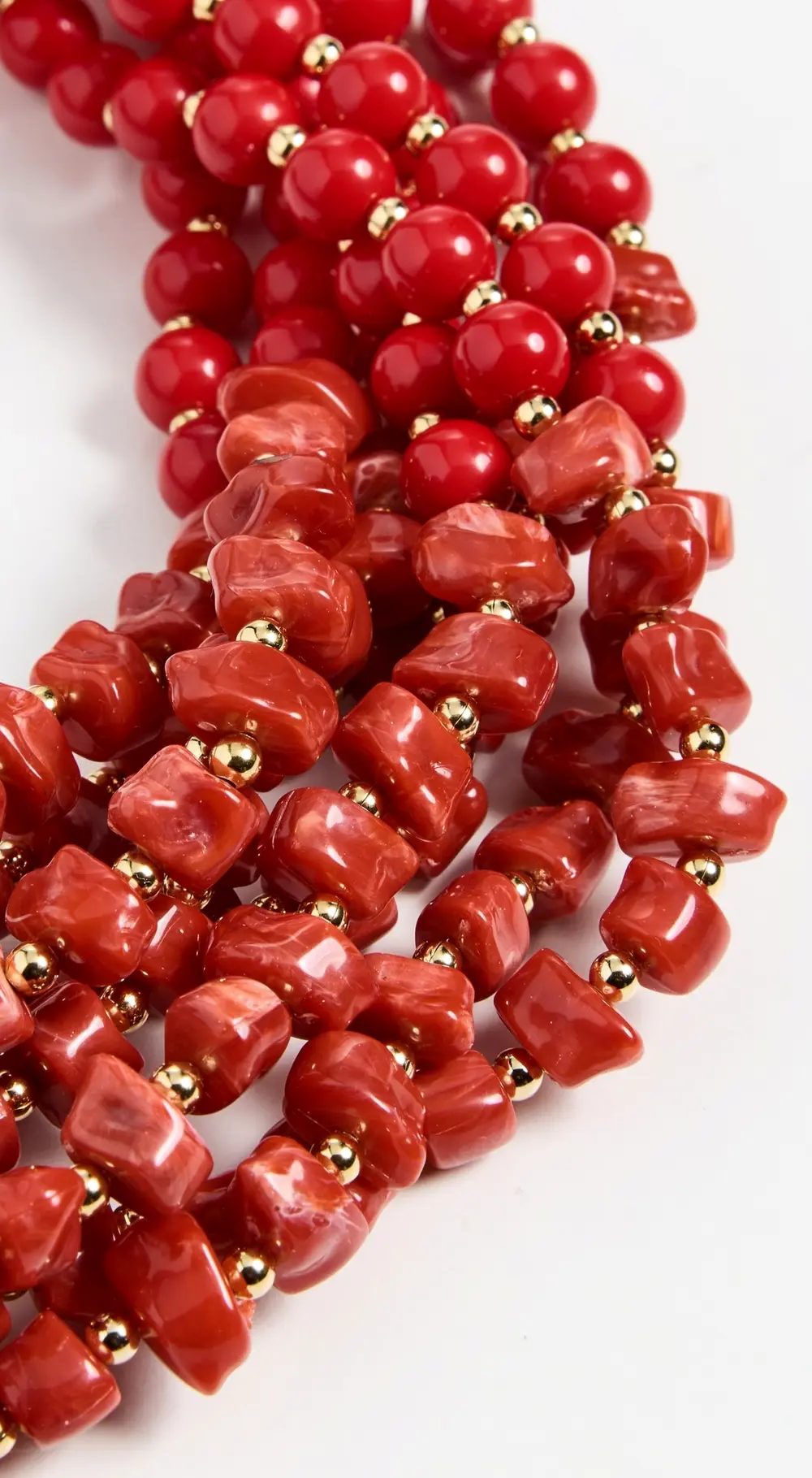 Kenneth Jay Lane Dark Coral Chip Neck