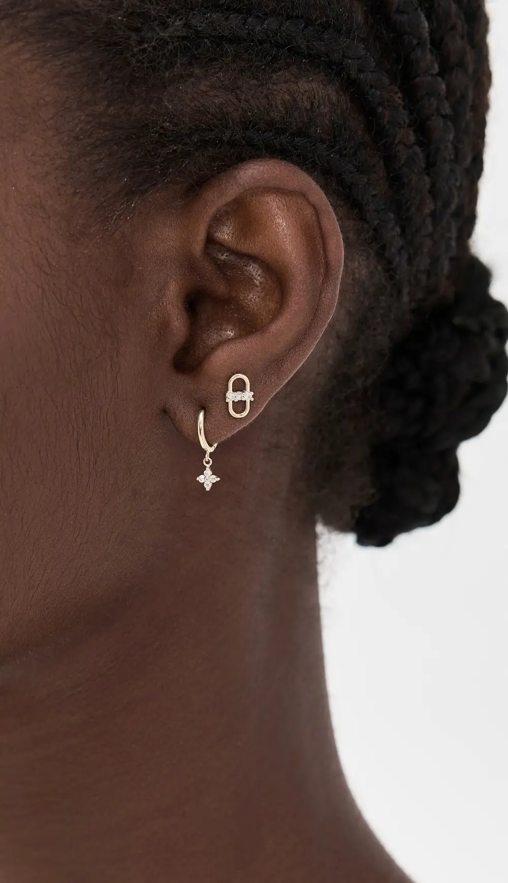 Zoe Chicco 14k Gold 10.5mm Hinged Huggie Hoops with Diamond Quads