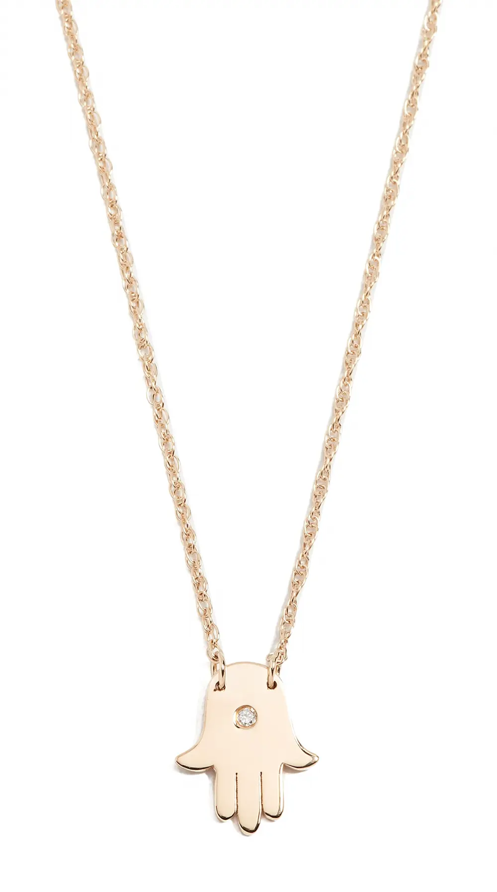 Jennifer Zeuner Jewelry Mini Hamsa Diamond Necklace