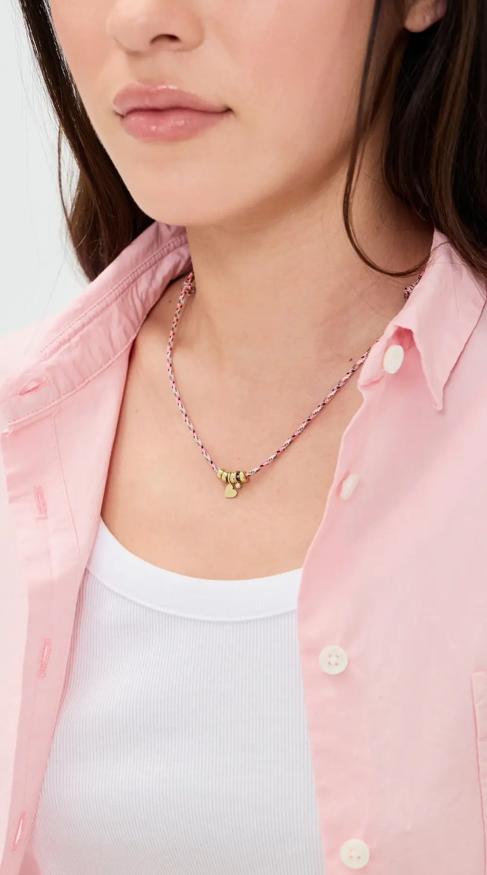 Zoe Chicco 14k Midi Bitty Heart Paracord Necklace