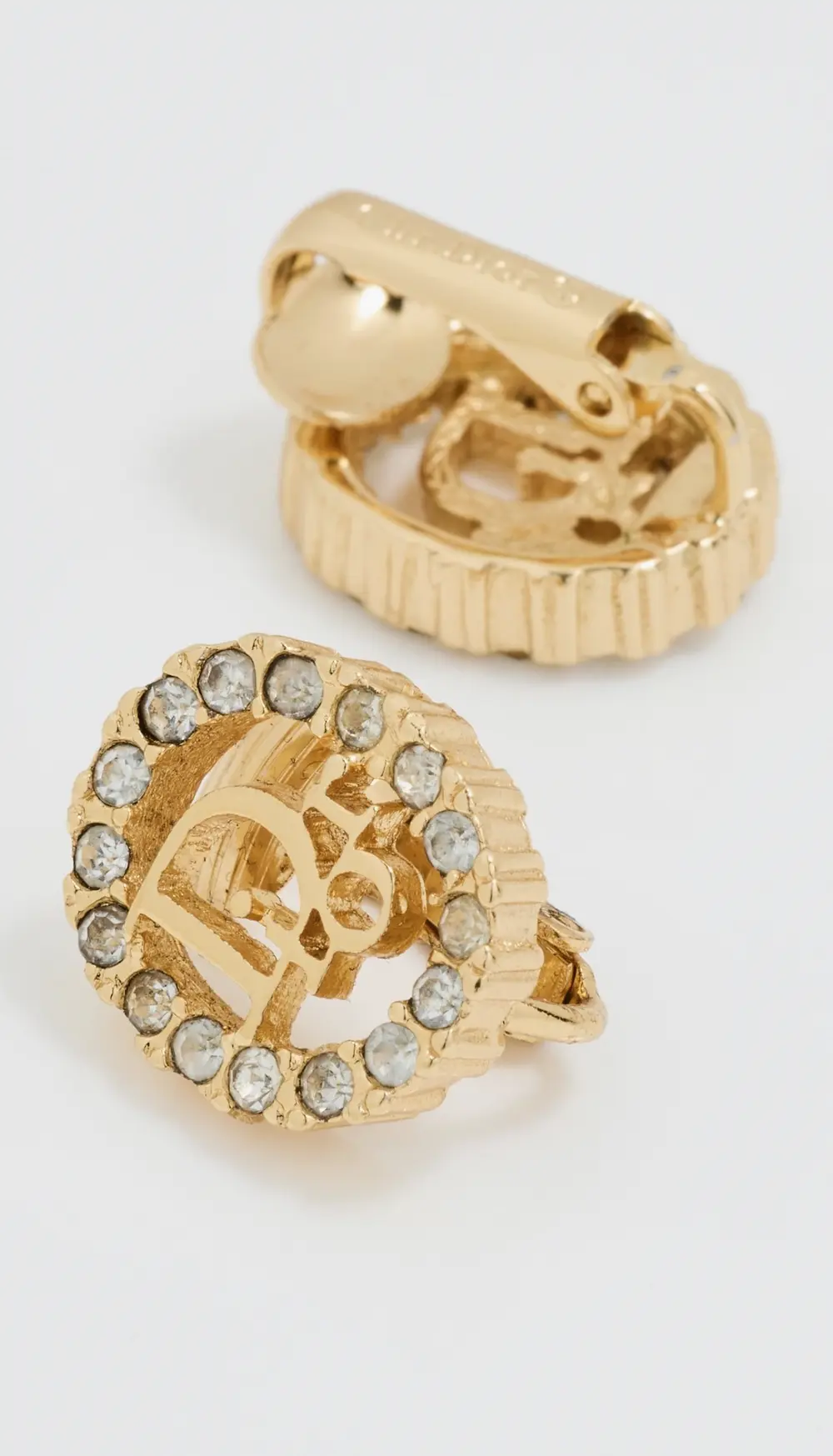 What Goes Around Comes Around Dior Gold Crystal Earrings