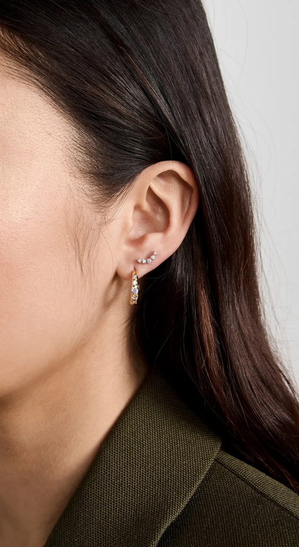 Zoe Chicco 14k Graduated Curved Prong Set Earring Stud