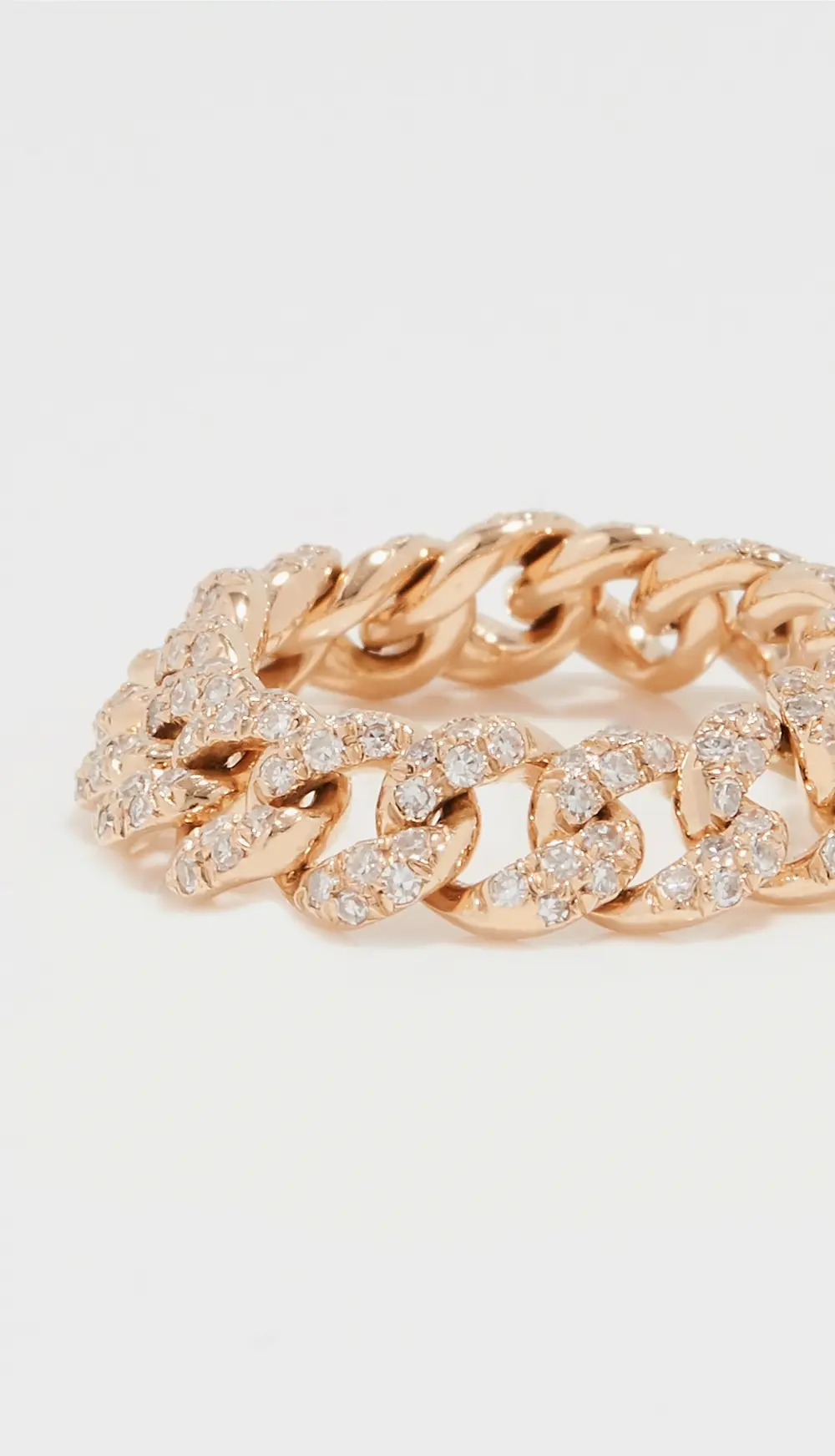 SHAY 18k Mini Pave Diamond Link Ring