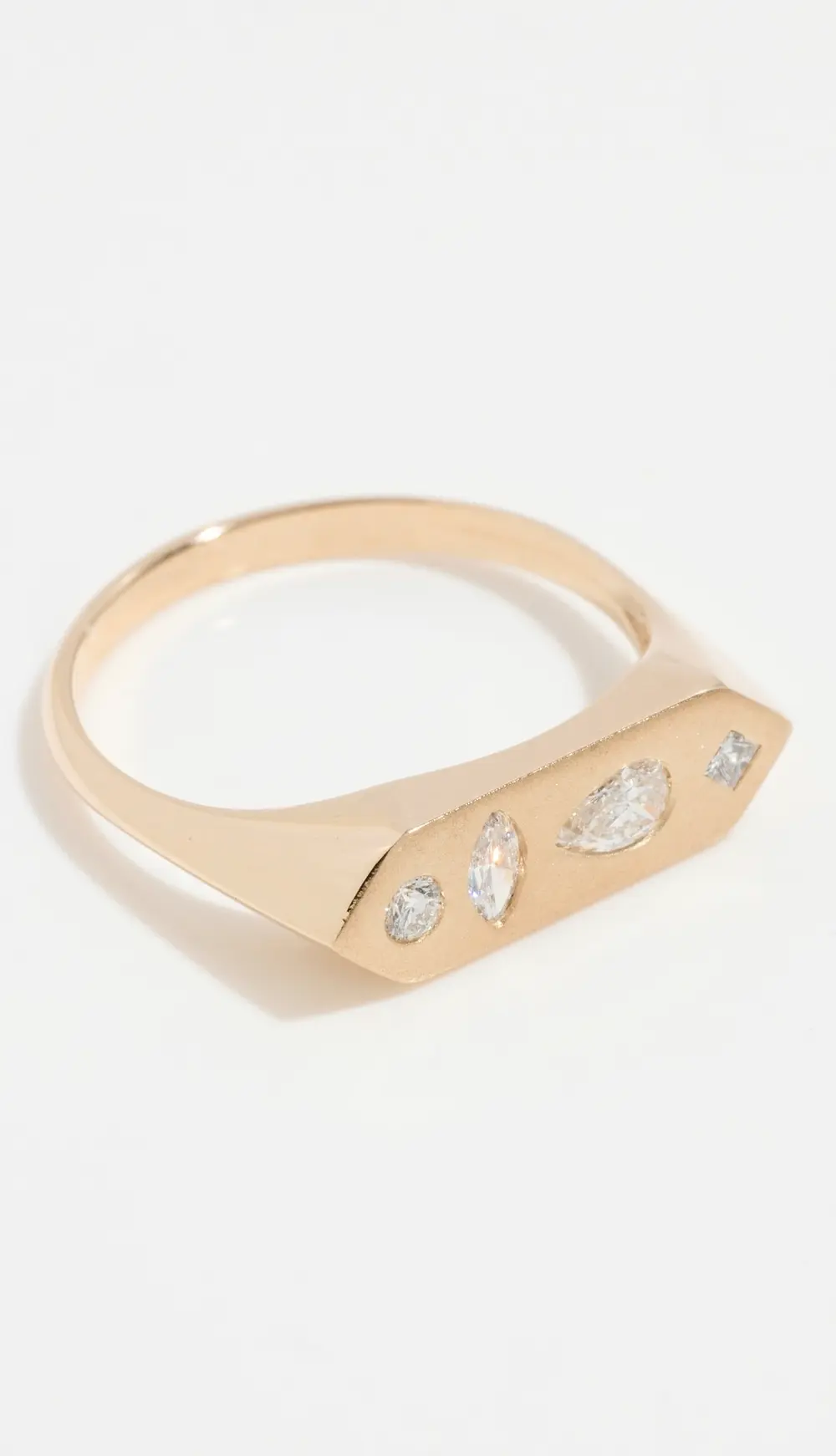 Zoe Chicco 14k Gold Mosaic Bar Signet Ring