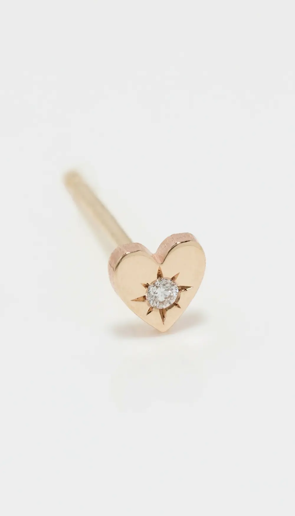 Zoe Chicco 14k Gold Single Itty Bitty Heart Diamond Stud Earring