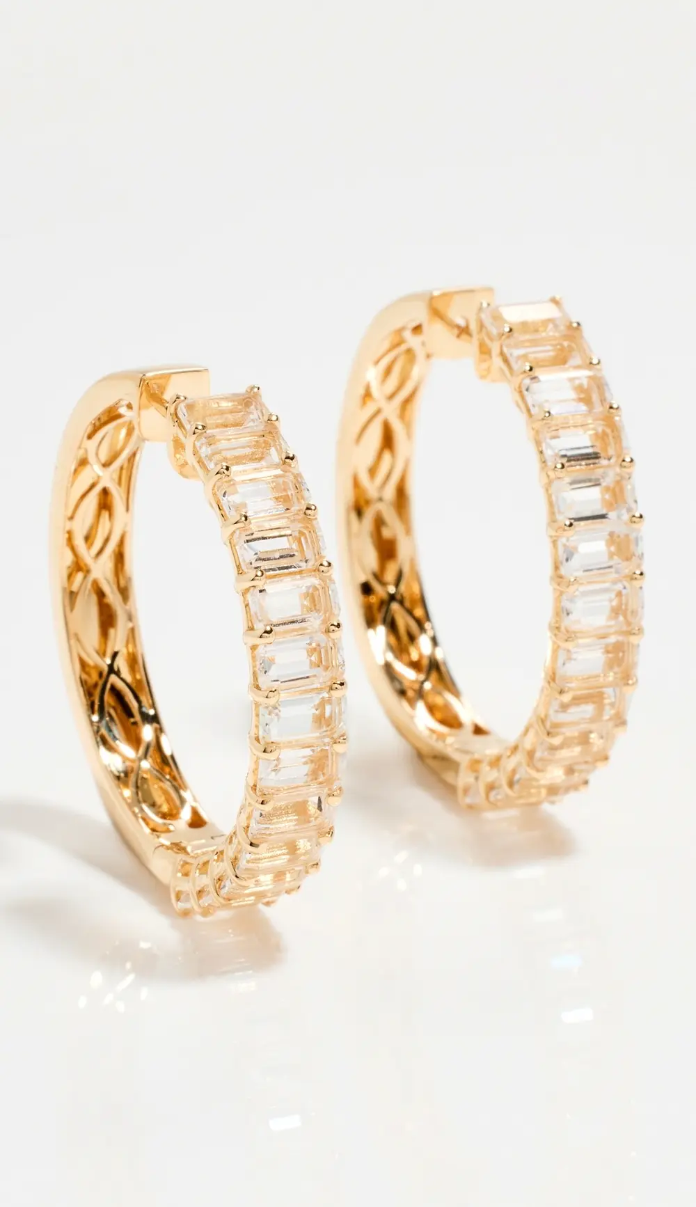 SHAY 18k White Topaz Cut Eternity Hoop, 8.9cts