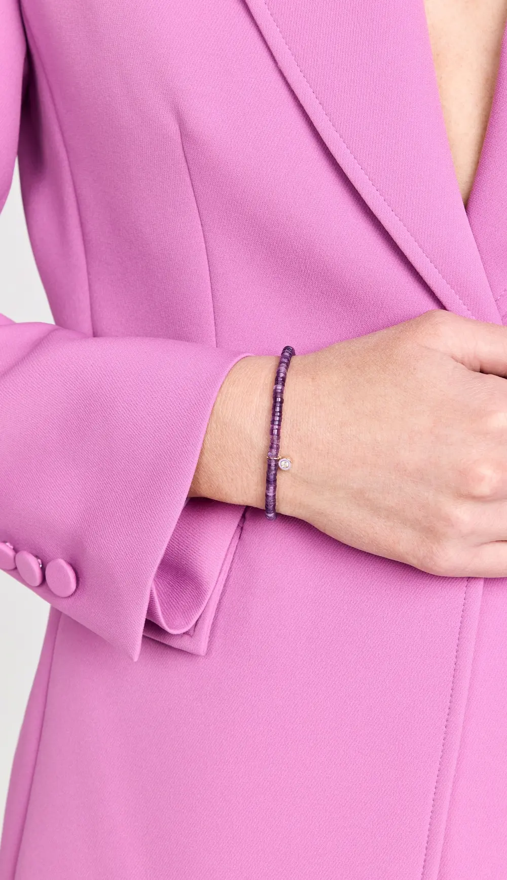 Sydney Evan 14k Single Stone Enamel Charm Bead Bracelet